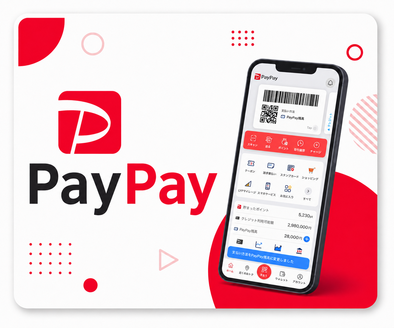 PayPayのアプリ画面を合成した紹介画像
